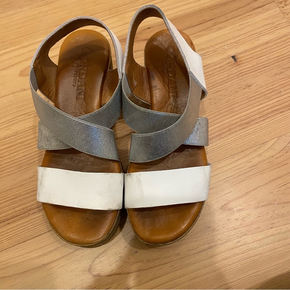 Cordani white & silver wedge sandal